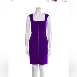 Diane von Furstenberg Sheath Dress Purple Sleeveless Square Neck midi